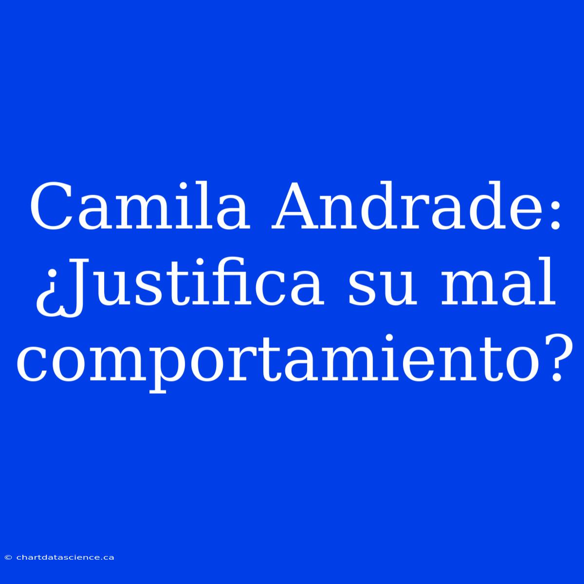 Camila Andrade: ¿Justifica Su Mal Comportamiento?