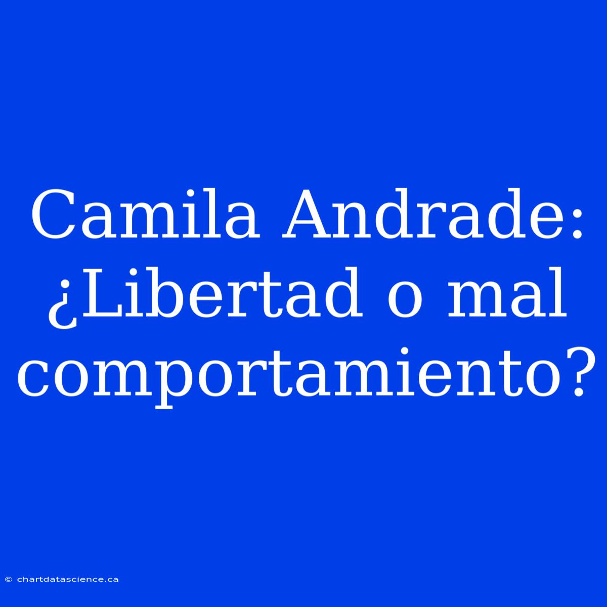 Camila Andrade: ¿Libertad O Mal Comportamiento?