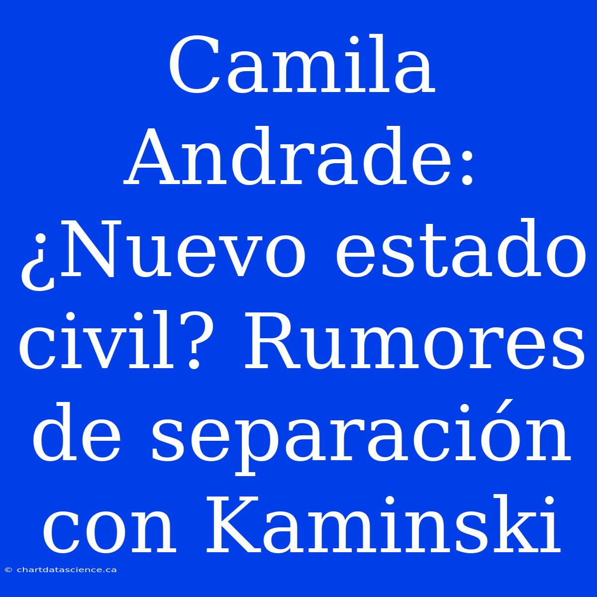 Camila Andrade: ¿Nuevo Estado Civil? Rumores De Separación Con Kaminski