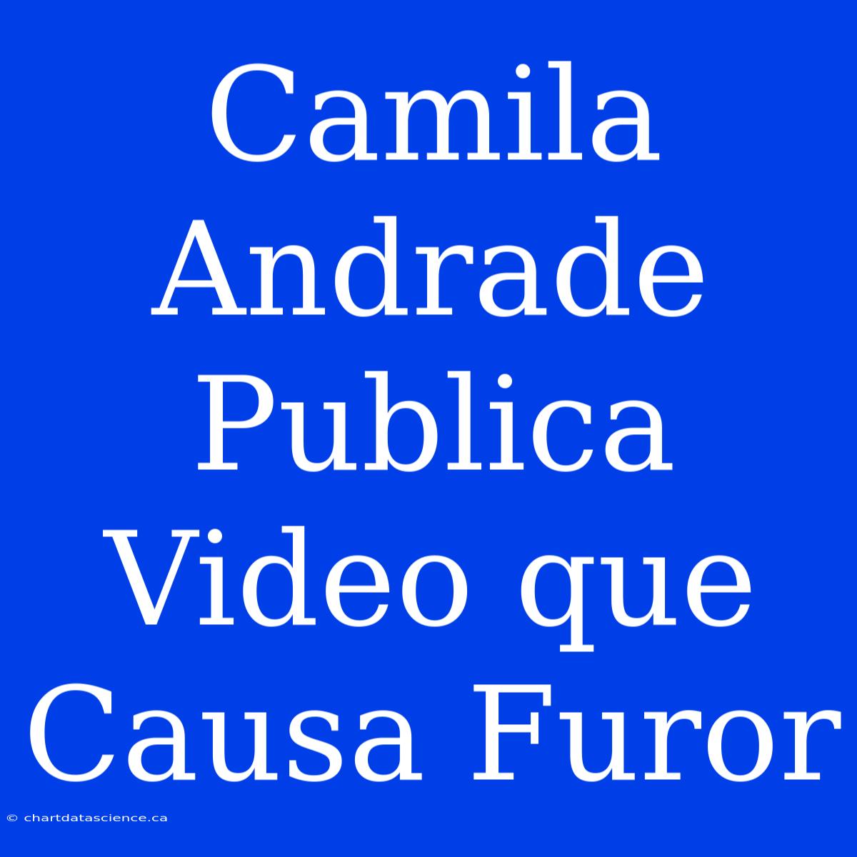 Camila Andrade Publica Video Que Causa Furor