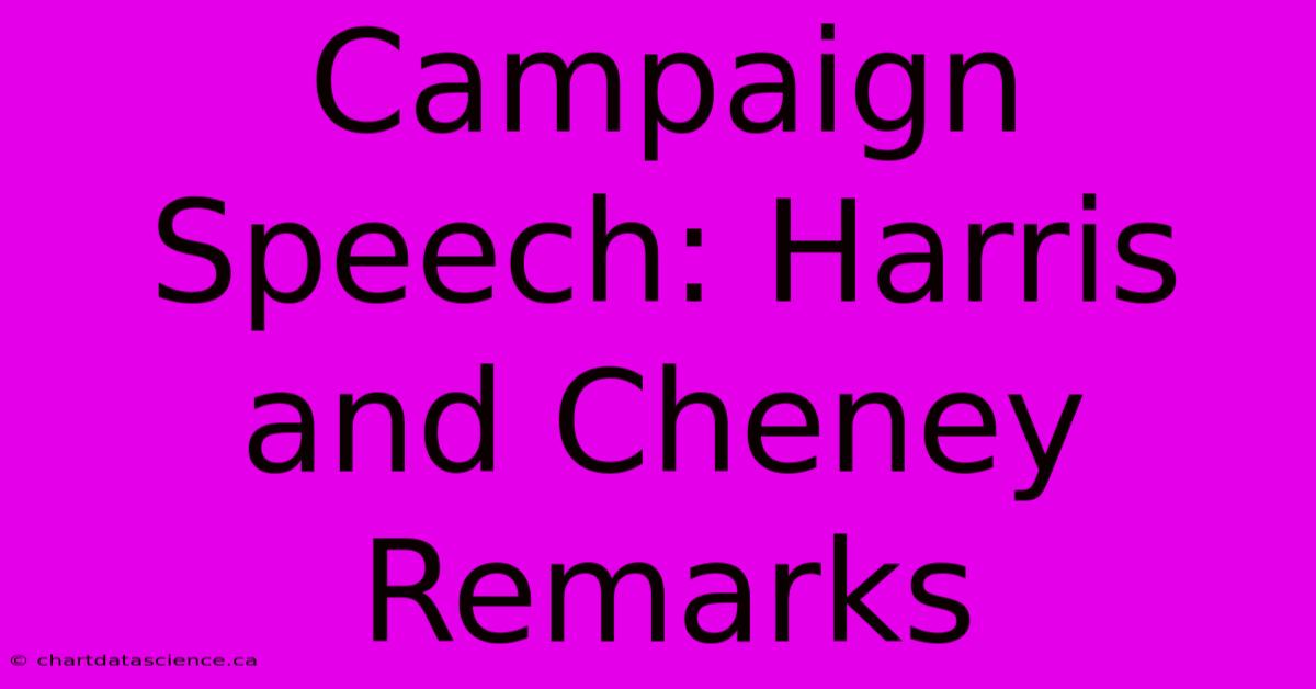 Campaign Speech: Harris And Cheney Remarks