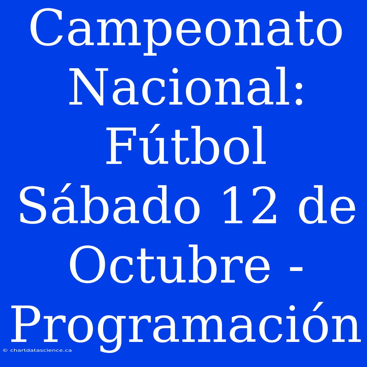 Campeonato Nacional: Fútbol Sábado 12 De Octubre - Programación