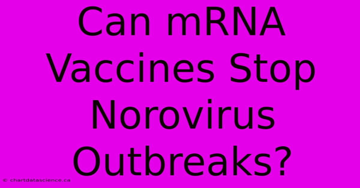 Can MRNA Vaccines Stop Norovirus Outbreaks?