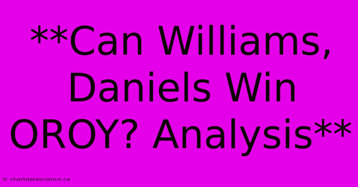 **Can Williams, Daniels Win OROY? Analysis**