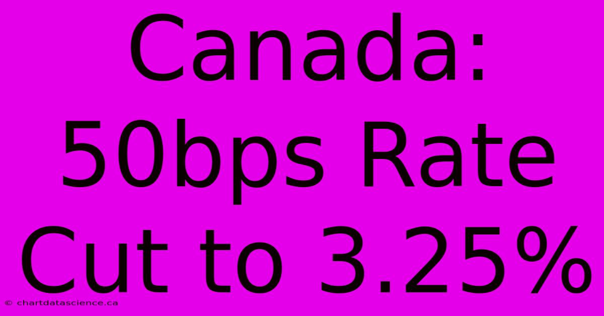 Canada: 50bps Rate Cut To 3.25%