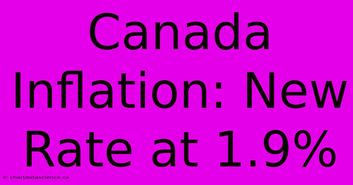 Canada Inflation: New Rate At 1.9%