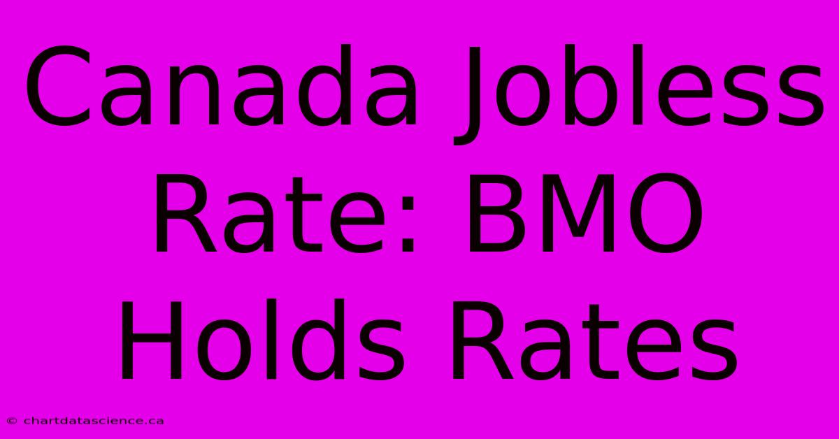 Canada Jobless Rate: BMO Holds Rates