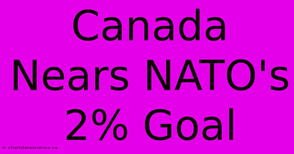 Canada Nears NATO's 2% Goal