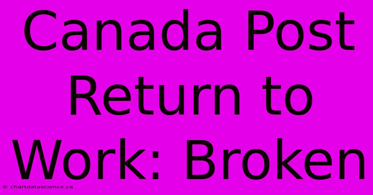 Canada Post Return To Work: Broken