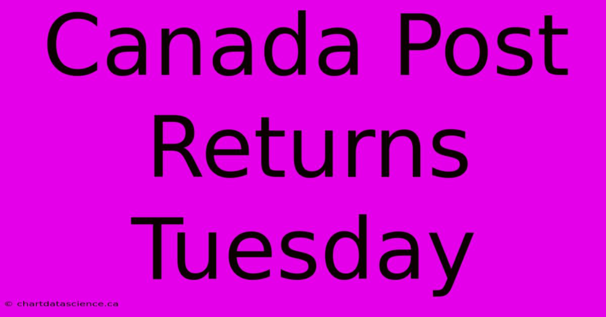 Canada Post Returns Tuesday