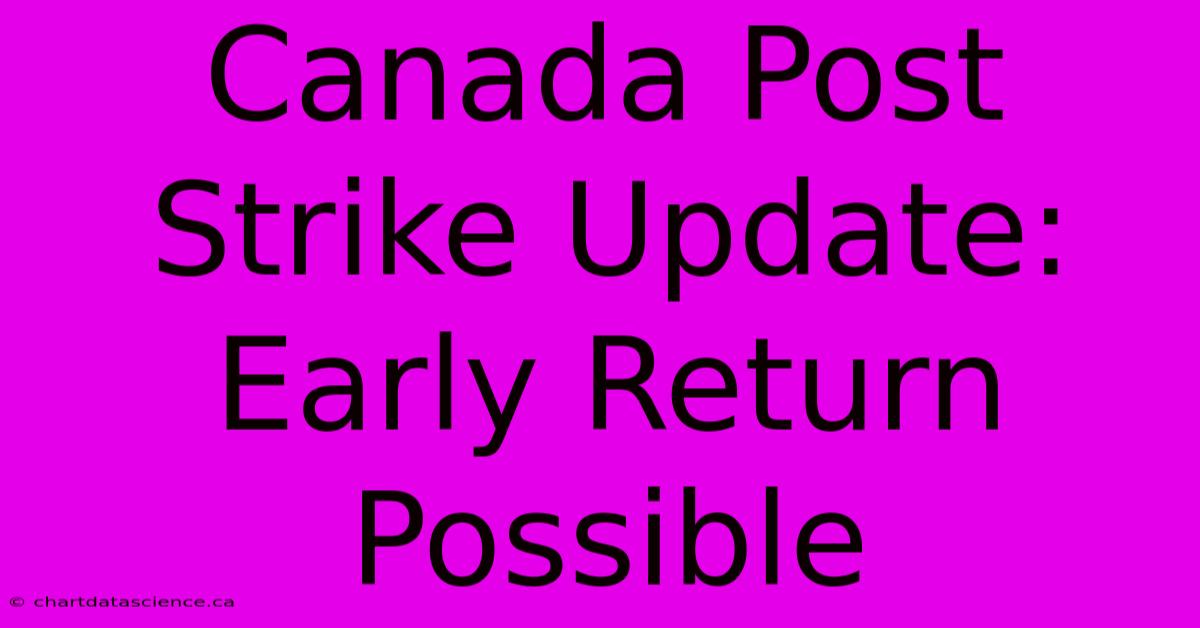 Canada Post Strike Update: Early Return Possible