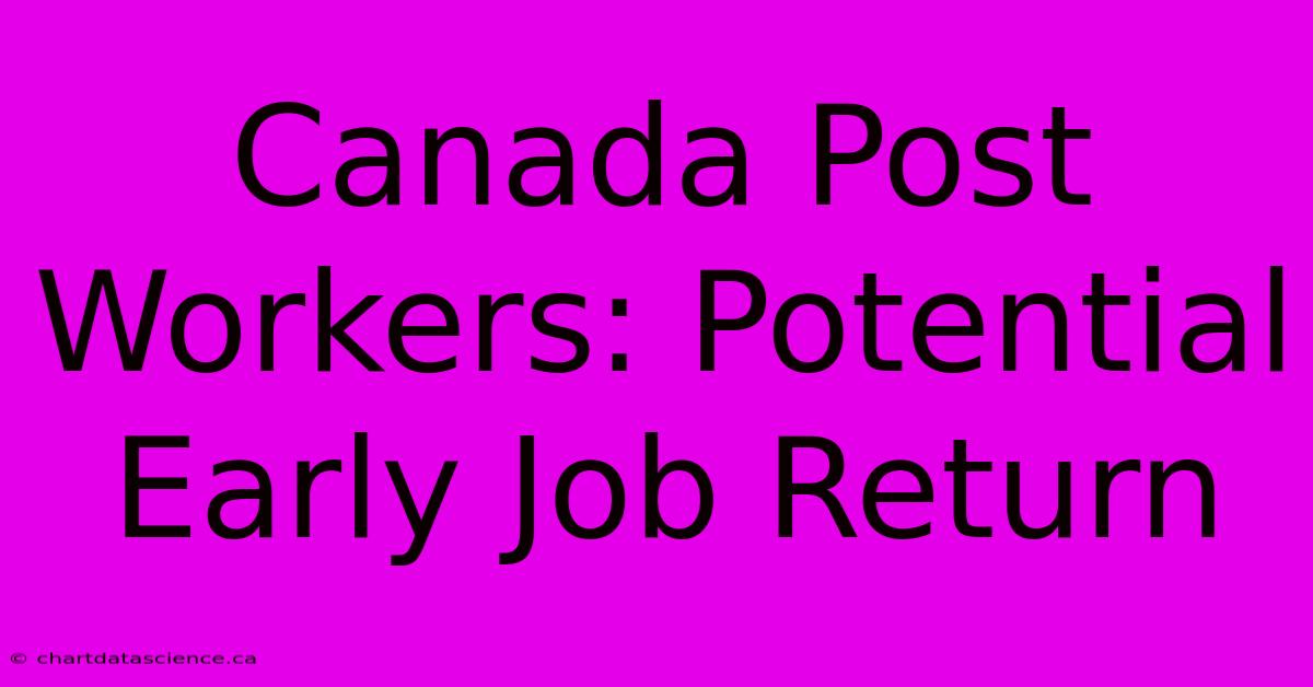 Canada Post Workers: Potential Early Job Return