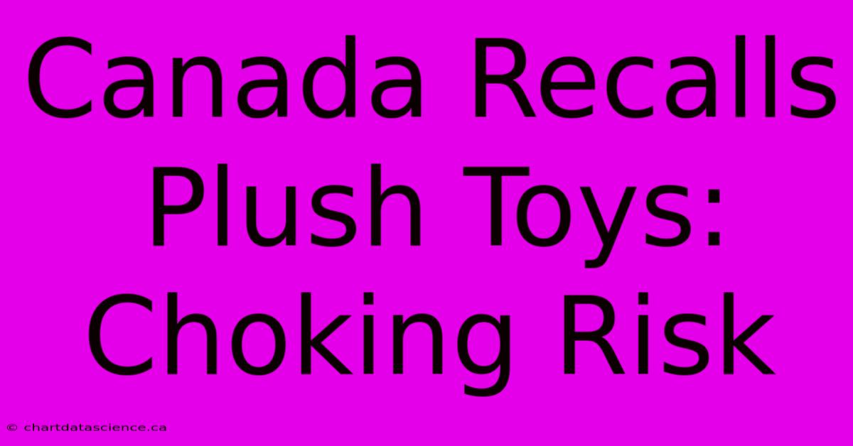 Canada Recalls Plush Toys: Choking Risk