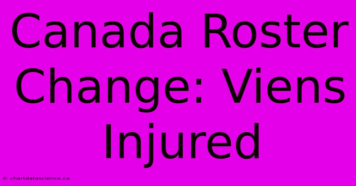 Canada Roster Change: Viens Injured