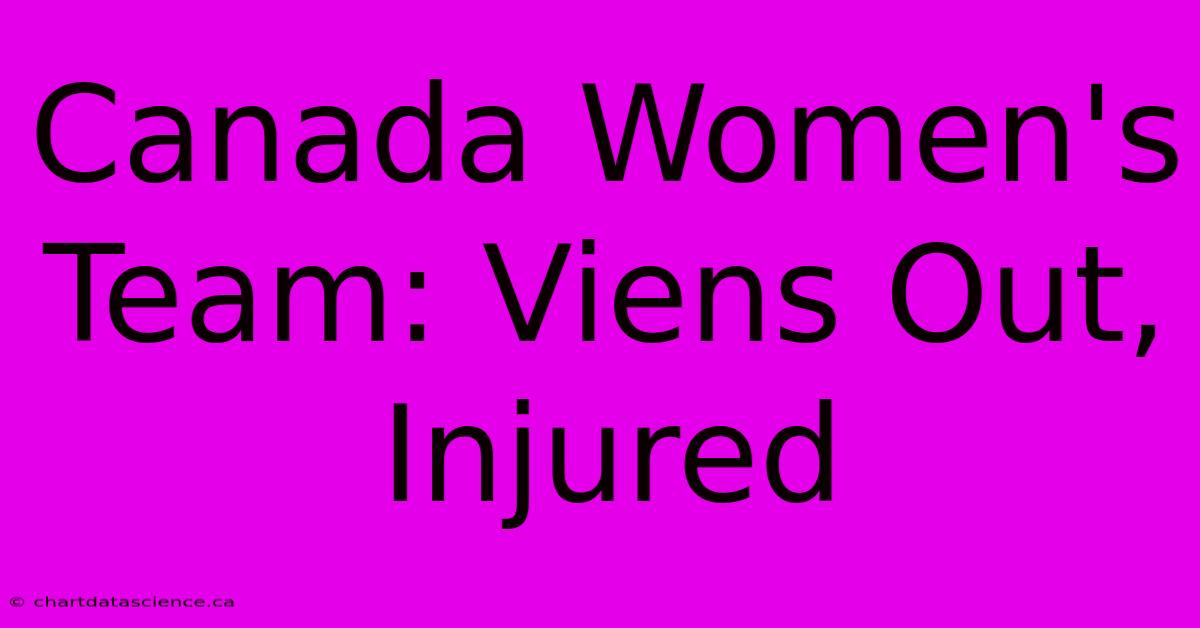 Canada Women's Team: Viens Out, Injured