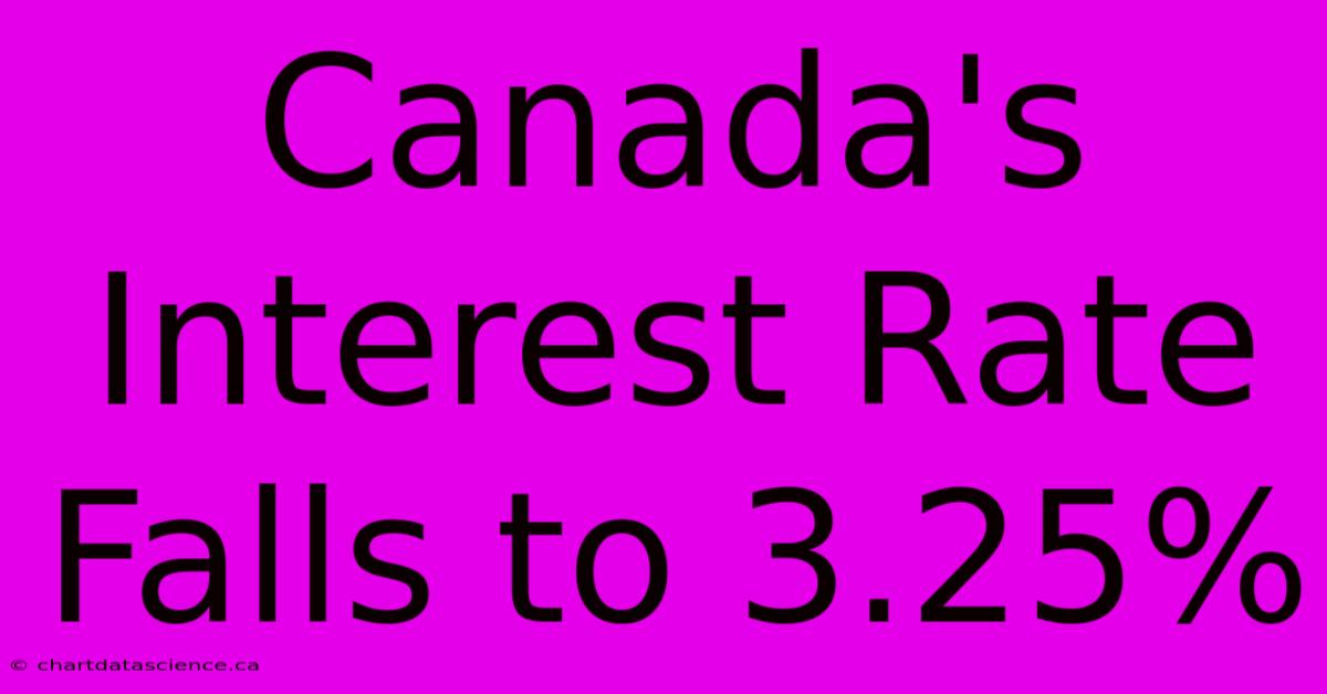 Canada's Interest Rate Falls To 3.25%