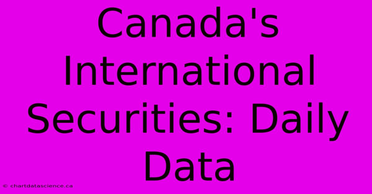 Canada's International Securities: Daily Data