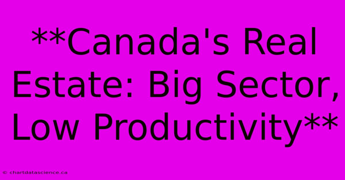 **Canada's Real Estate: Big Sector, Low Productivity**