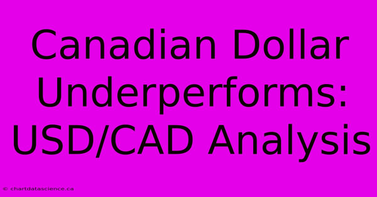 Canadian Dollar Underperforms: USD/CAD Analysis