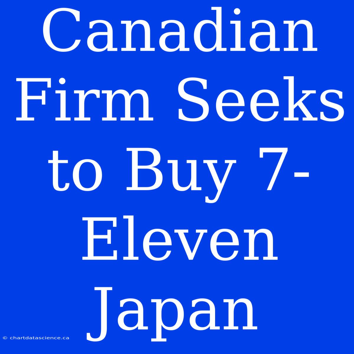 Canadian Firm Seeks To Buy 7-Eleven Japan