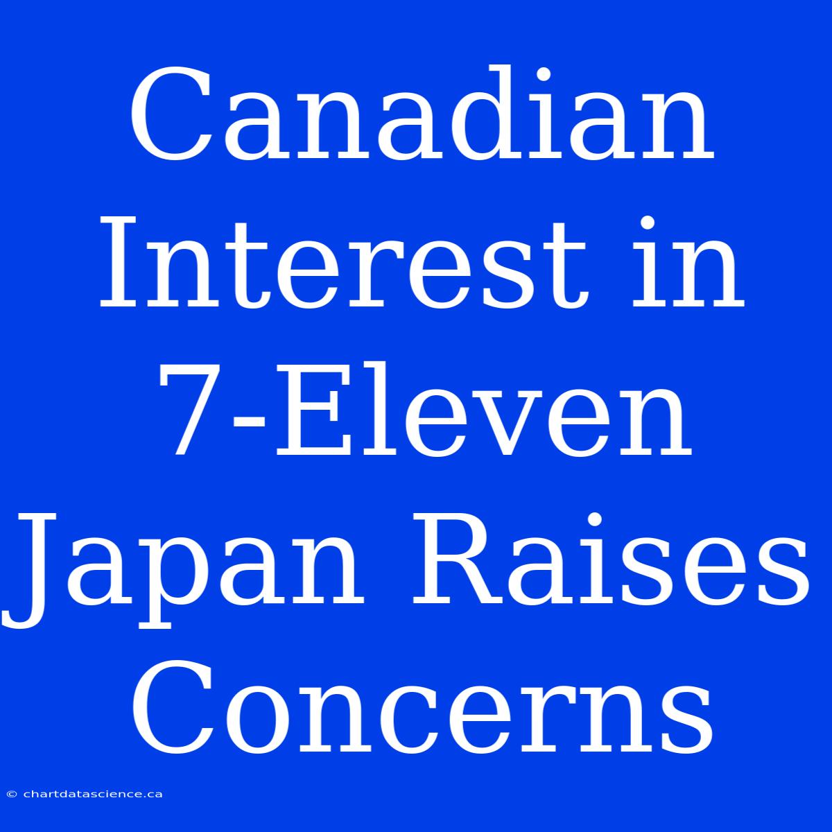 Canadian Interest In 7-Eleven Japan Raises Concerns