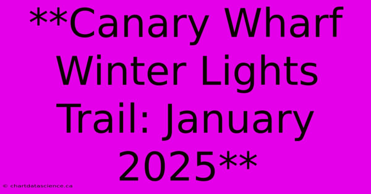 **Canary Wharf Winter Lights Trail: January 2025**