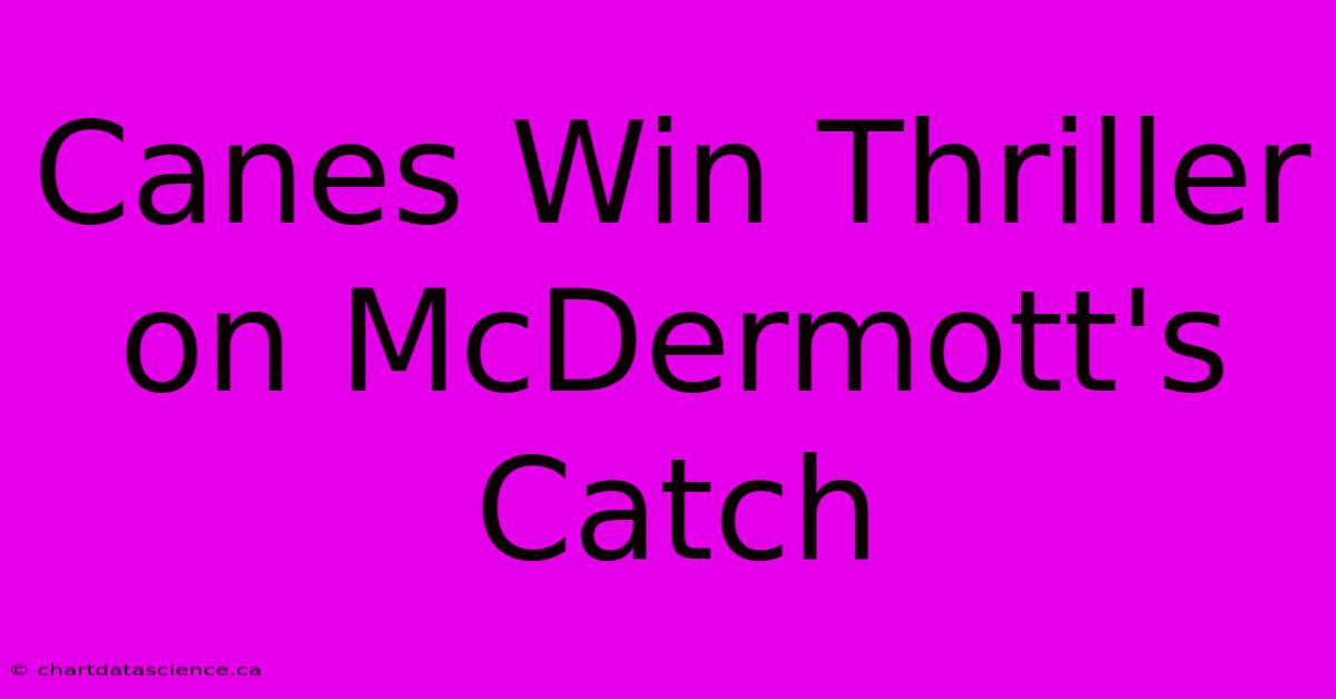 Canes Win Thriller On McDermott's Catch