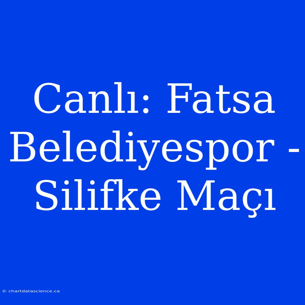 Canlı: Fatsa Belediyespor - Silifke Maçı