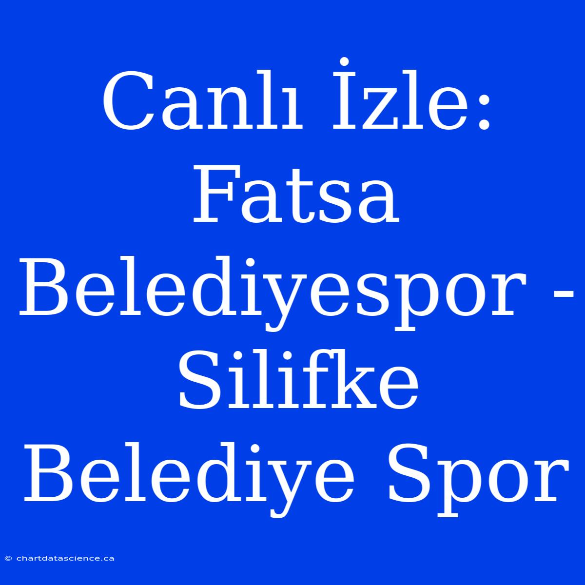 Canlı İzle: Fatsa Belediyespor - Silifke Belediye Spor