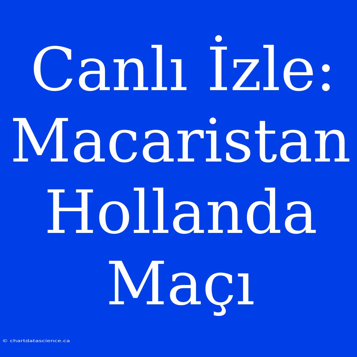 Canlı İzle: Macaristan Hollanda Maçı