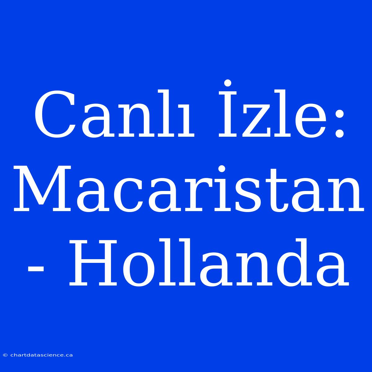 Canlı İzle: Macaristan - Hollanda