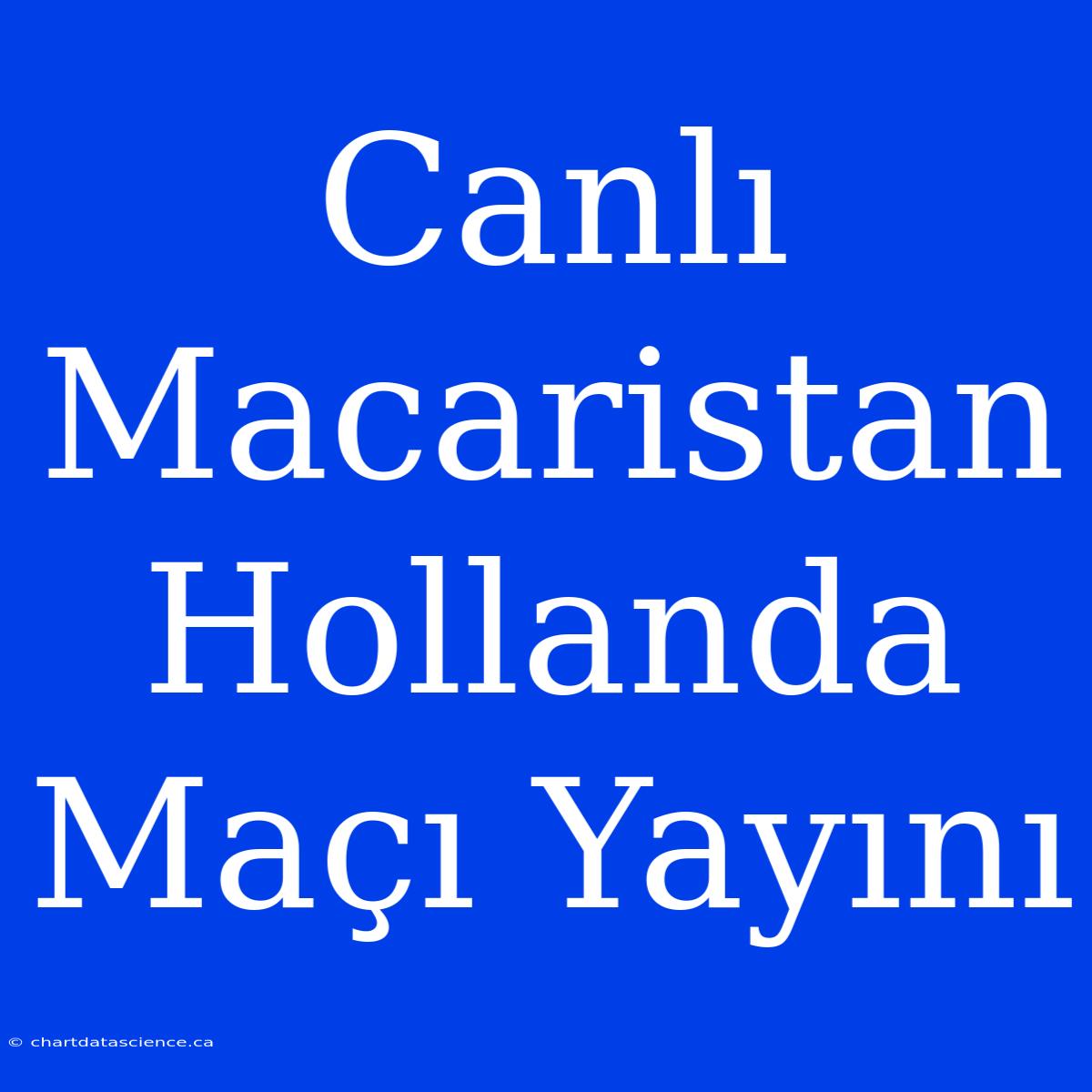 Canlı Macaristan Hollanda Maçı Yayını