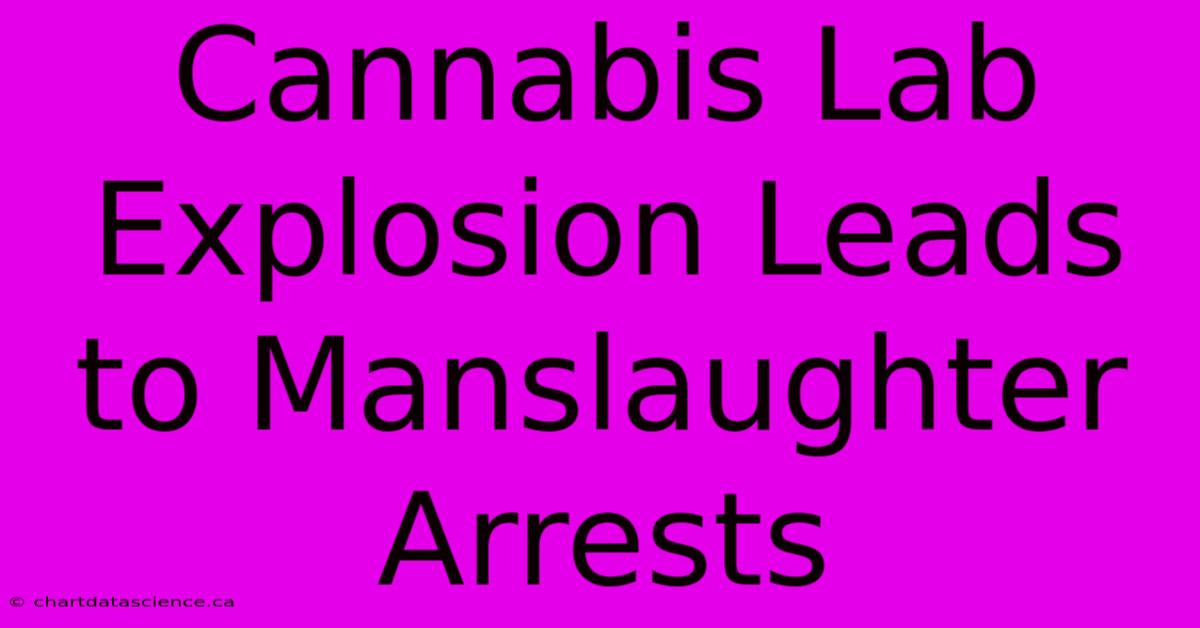 Cannabis Lab Explosion Leads To Manslaughter Arrests 