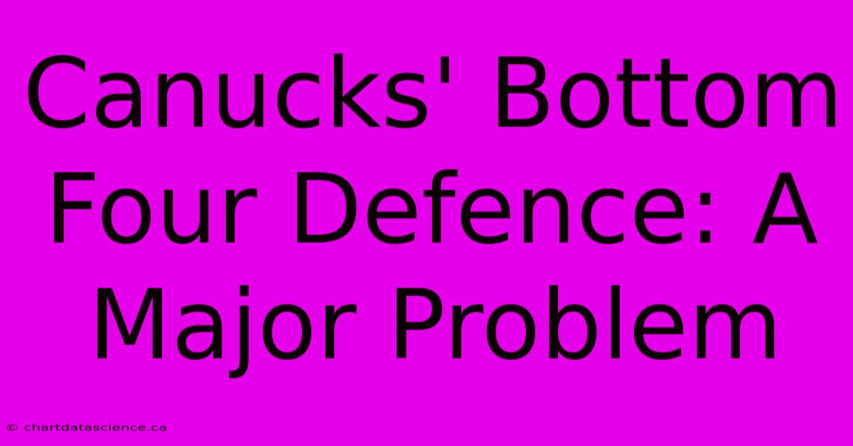 Canucks' Bottom Four Defence: A Major Problem