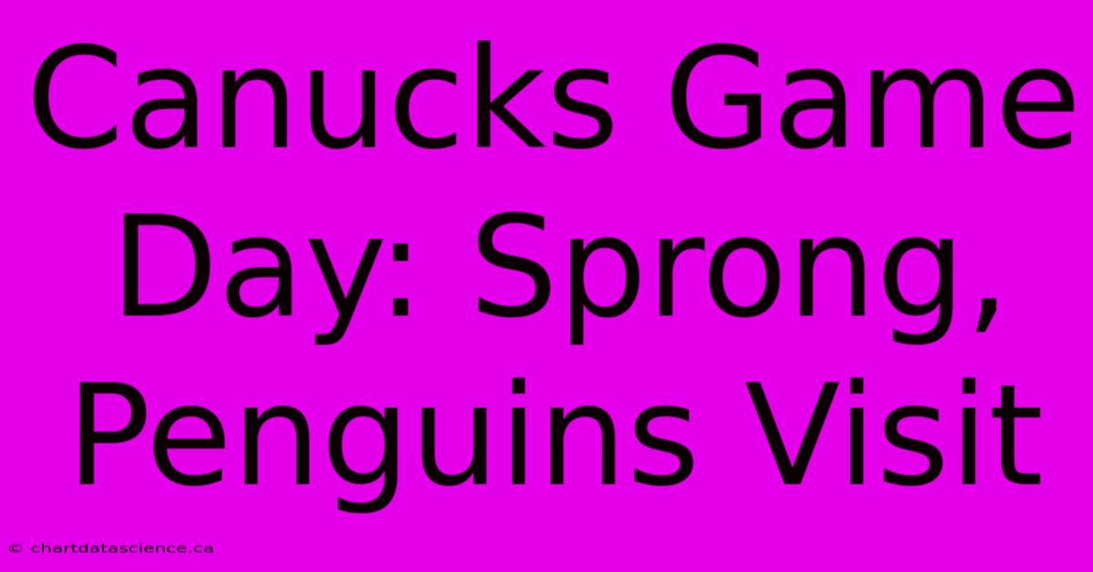 Canucks Game Day: Sprong, Penguins Visit