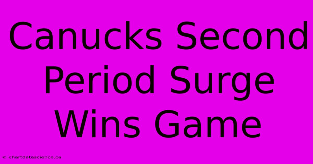 Canucks Second Period Surge Wins Game