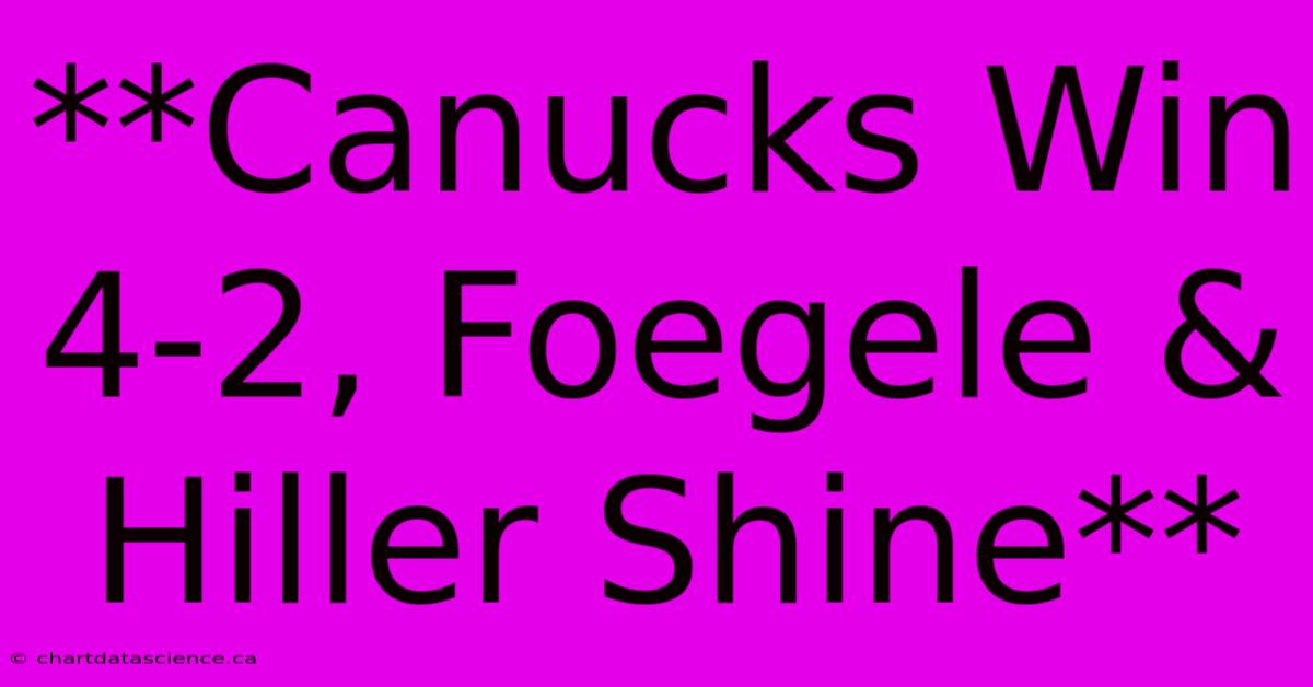 **Canucks Win 4-2, Foegele & Hiller Shine**