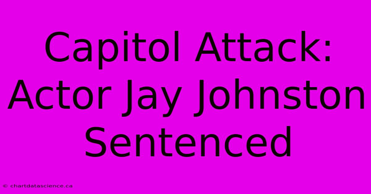 Capitol Attack: Actor Jay Johnston Sentenced