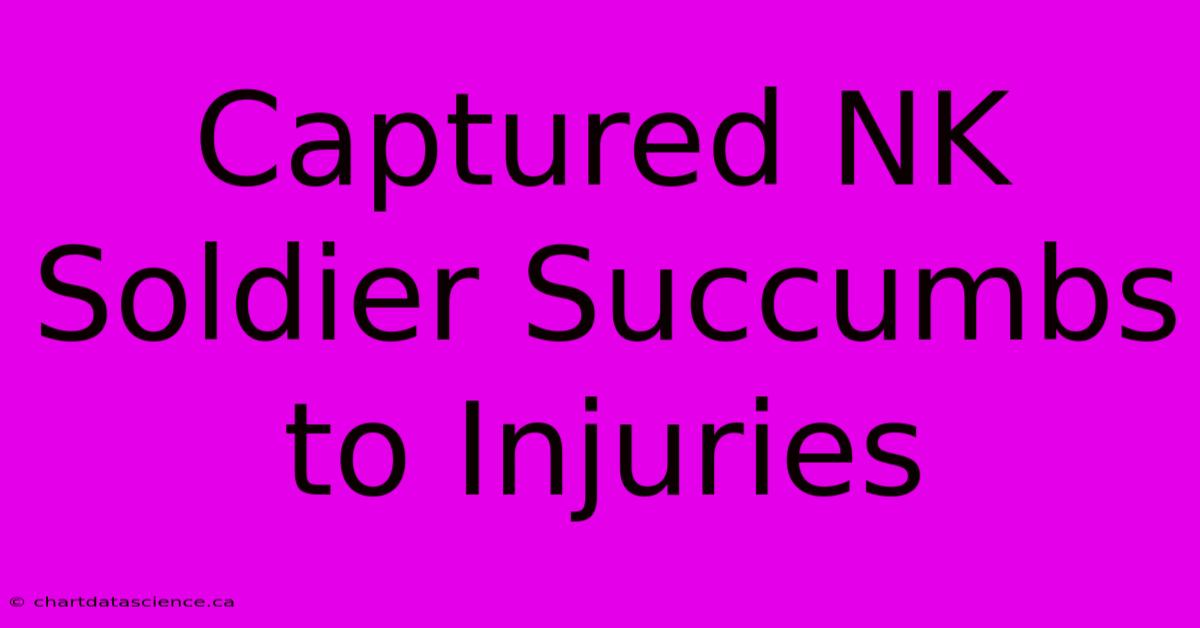 Captured NK Soldier Succumbs To Injuries