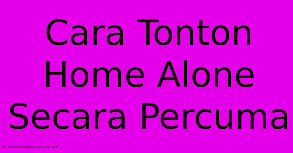 Cara Tonton Home Alone Secara Percuma