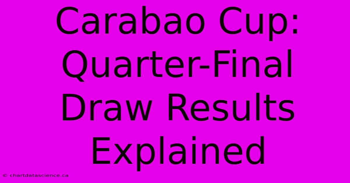 Carabao Cup: Quarter-Final Draw Results Explained