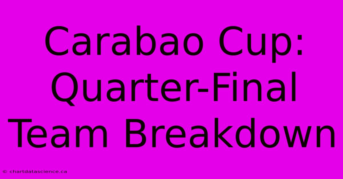 Carabao Cup: Quarter-Final Team Breakdown