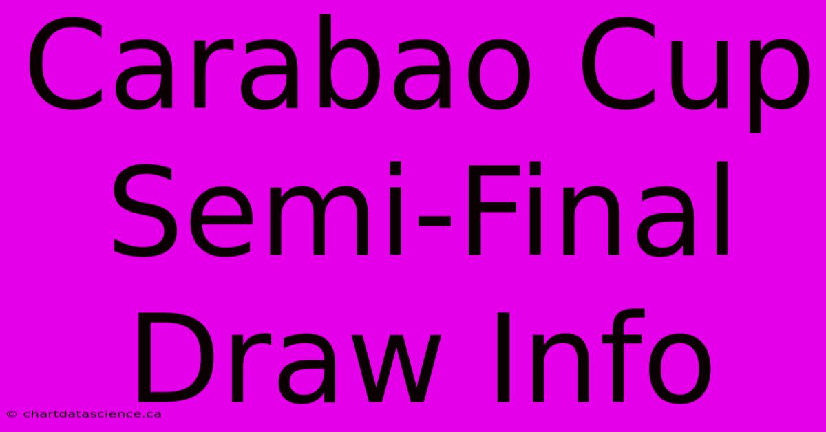 Carabao Cup Semi-Final Draw Info