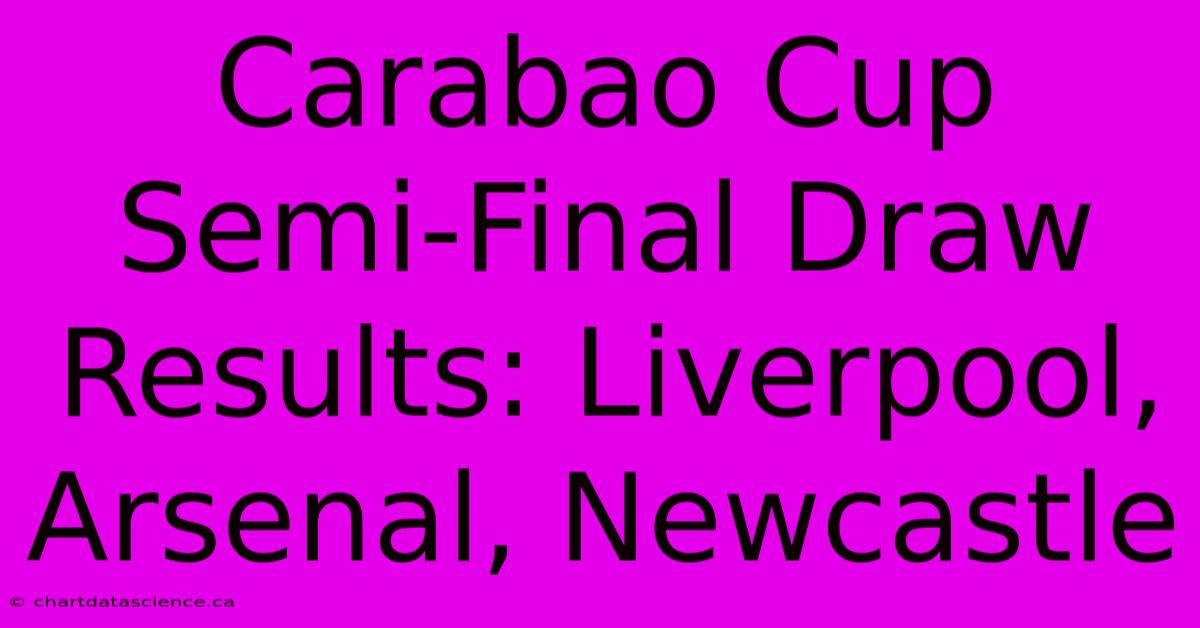 Carabao Cup Semi-Final Draw Results: Liverpool, Arsenal, Newcastle