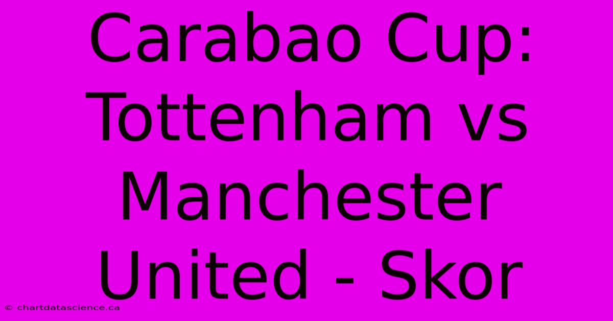 Carabao Cup:  Tottenham Vs Manchester United - Skor