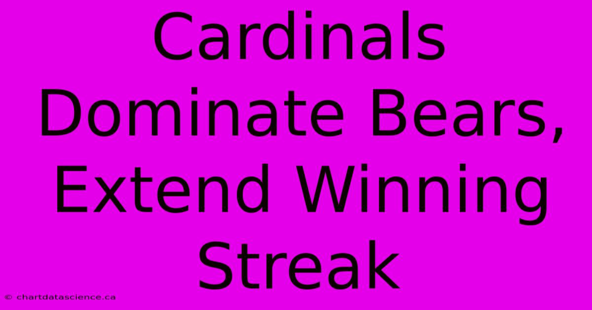 Cardinals Dominate Bears, Extend Winning Streak