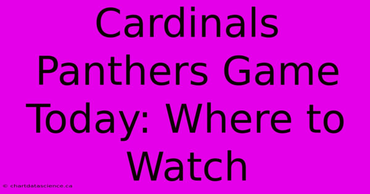 Cardinals Panthers Game Today: Where To Watch