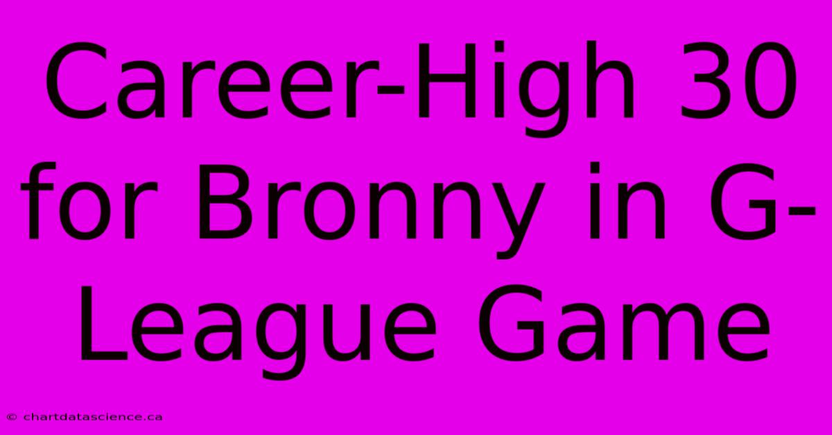 Career-High 30 For Bronny In G-League Game