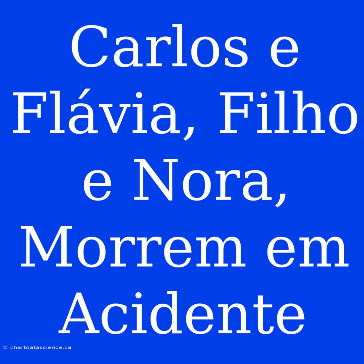 Carlos E Flávia, Filho E Nora, Morrem Em Acidente