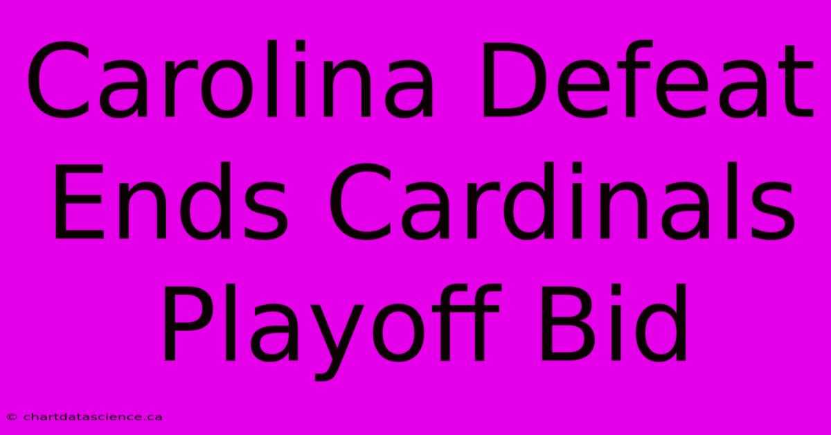 Carolina Defeat Ends Cardinals Playoff Bid